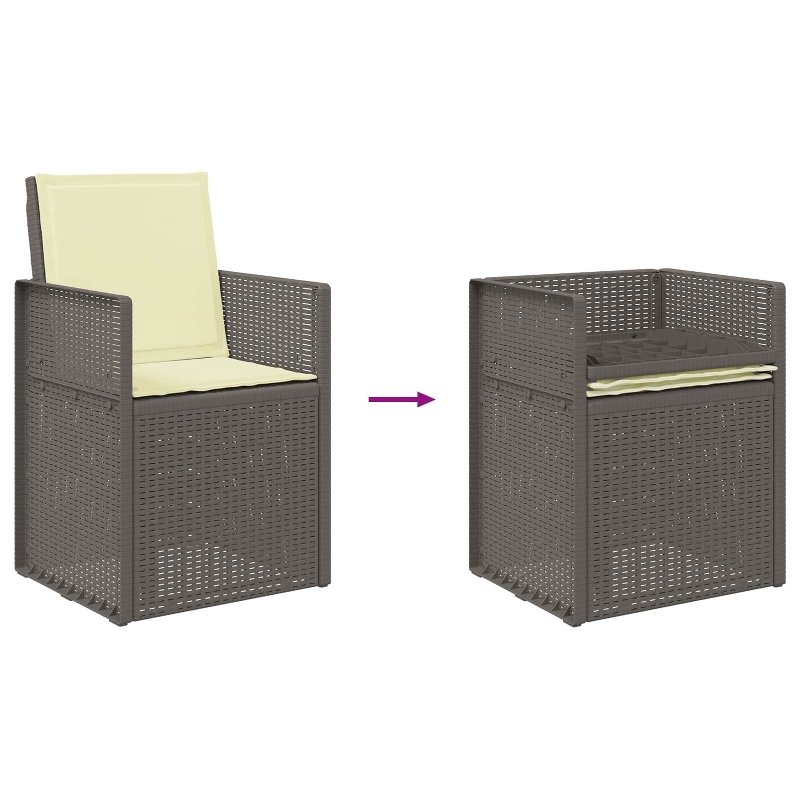 Garten Esszimmerstühle 2 pcs Weiß und Hellgrau PP
