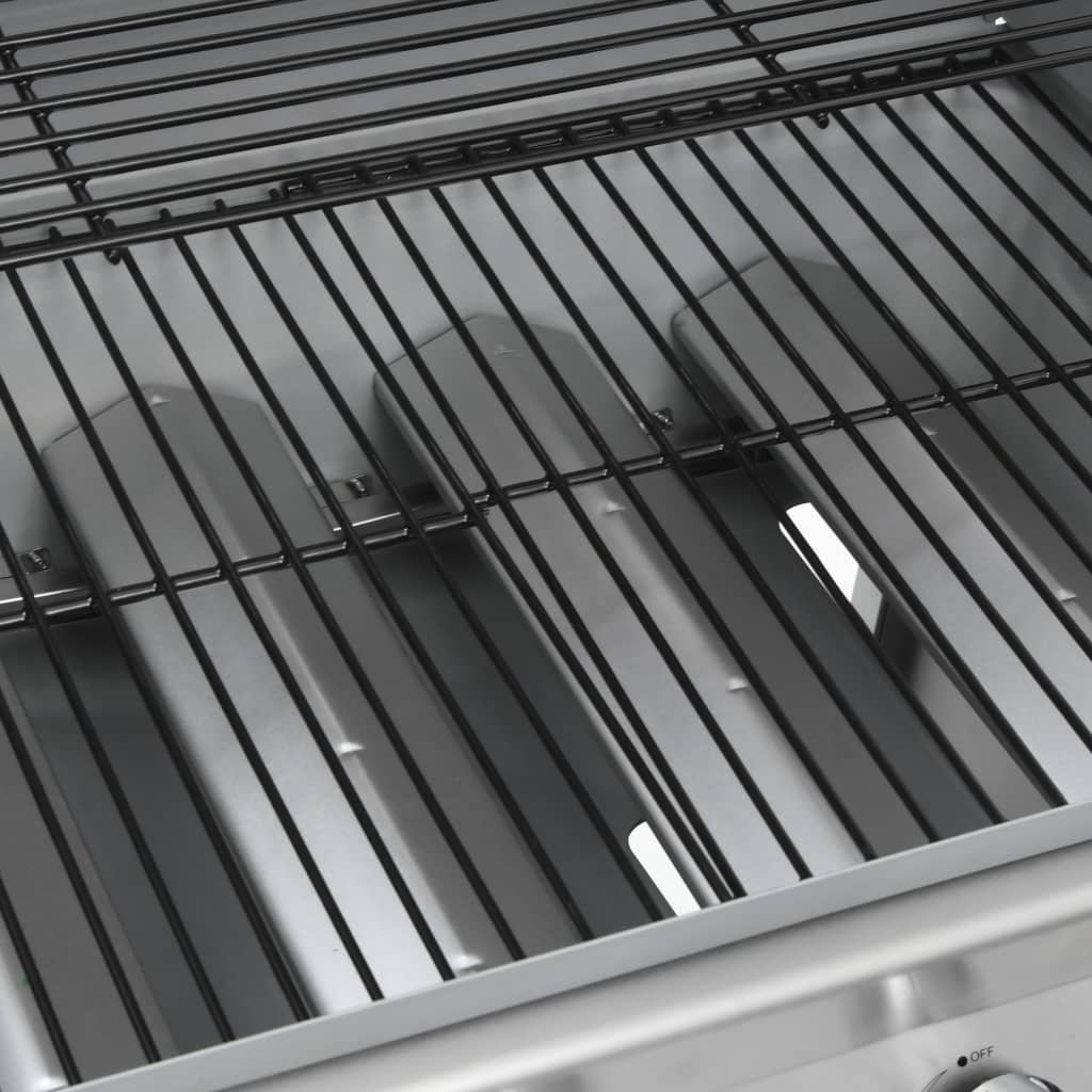 Gasgrill 4+1 Flammen Schwarz Stahl