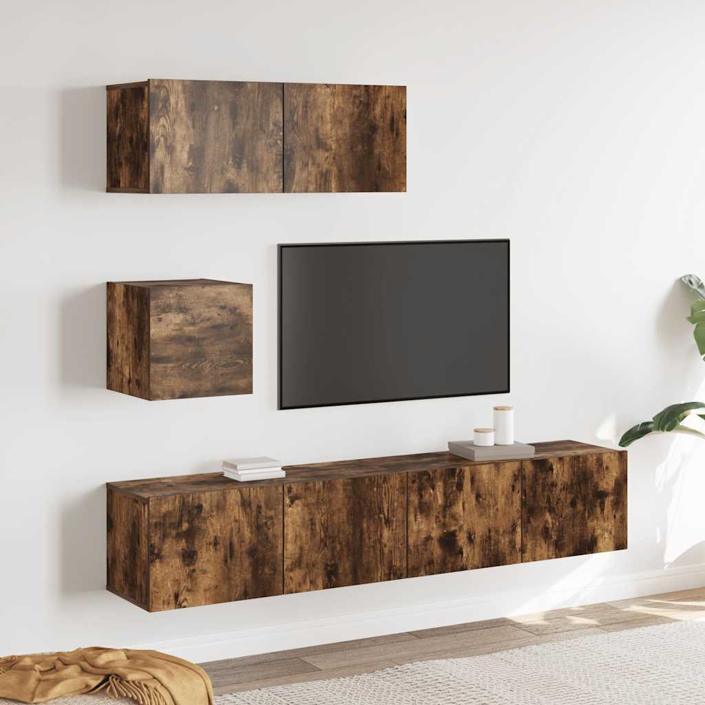 4-tlg. TV-Schrank-Set Sonoma-Eiche Holzwerkstoff