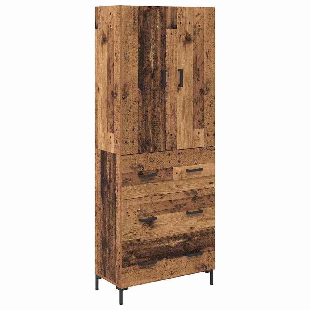 Highboard Betongrau 69,5x34x180 cm Holzwerkstoff