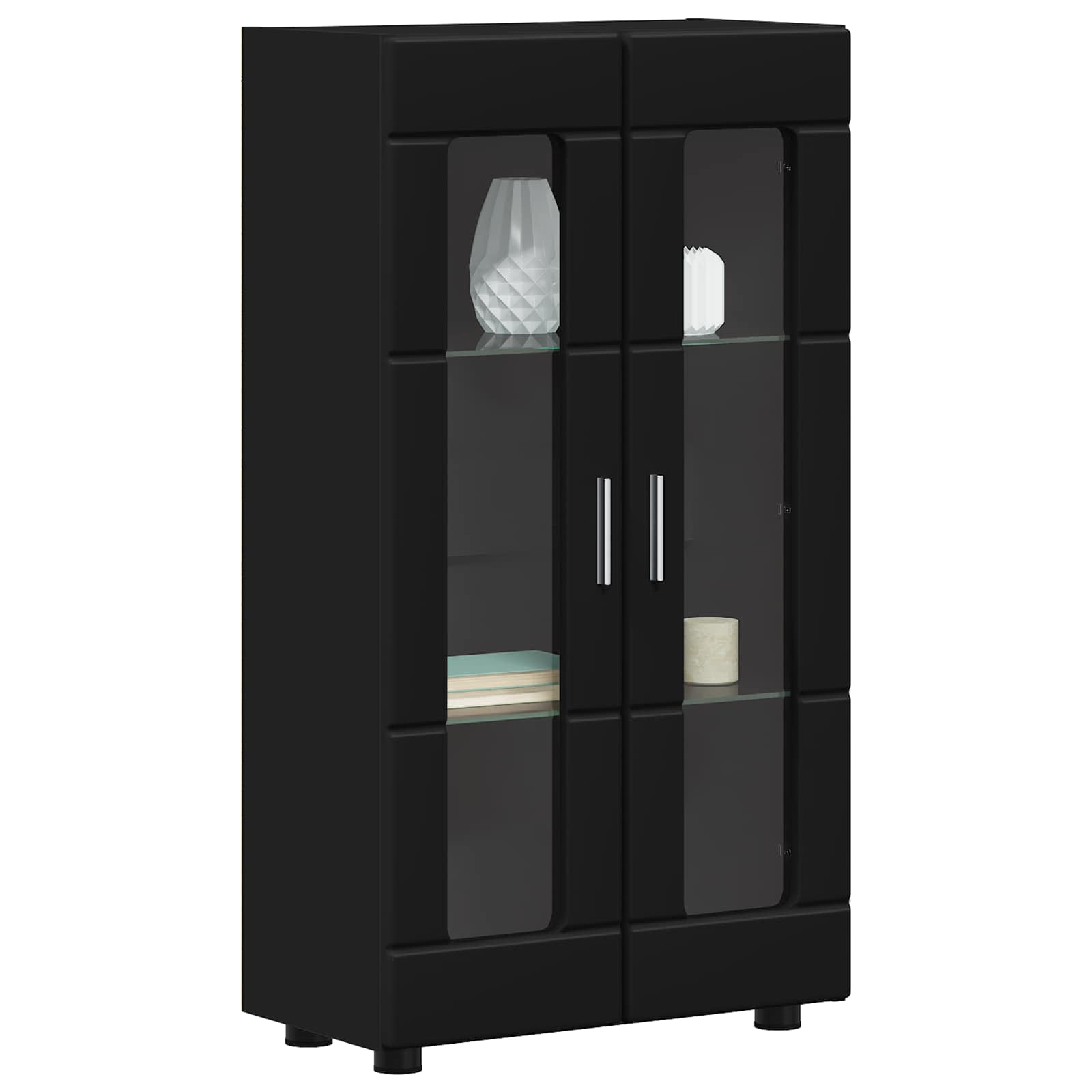 Highboard mit Regal FLORIN Weiß 60 x 35 x 182 cm Holzwerkstoff