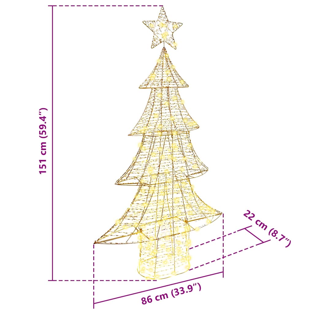Weihnachtsbaum mit 120 LEDs Warmweiß 120,5 cm PET