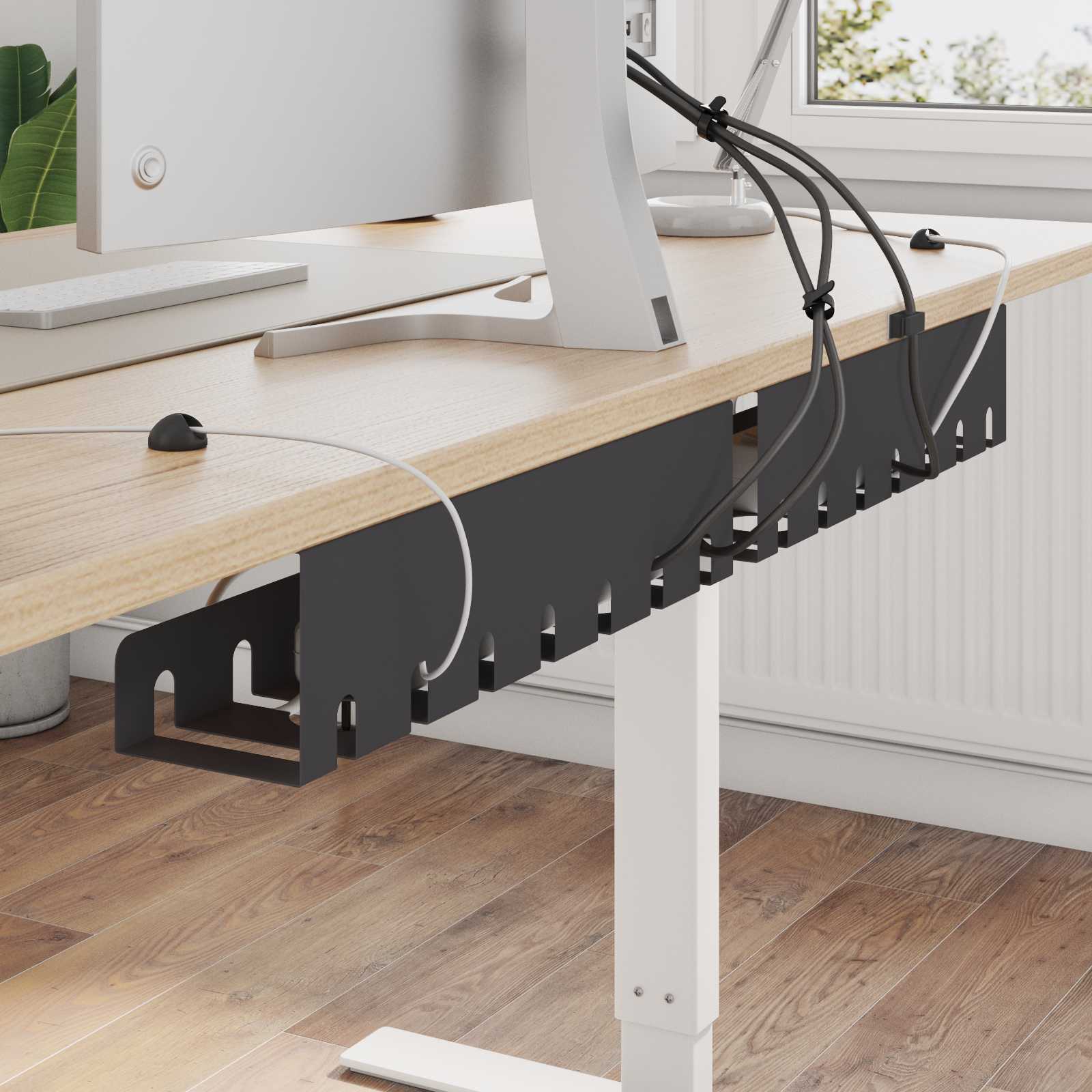 Unter dem Schreibtisch Kabelmanagement Tray 2 Stk. Anthrazit