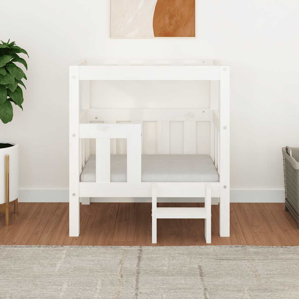 Hundebett Weiß 55,5x53,5x60 cm Massivholz Kiefer