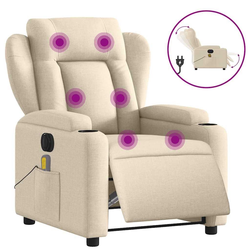 Relaxsessel Elektrisch Hellgrau Stoff