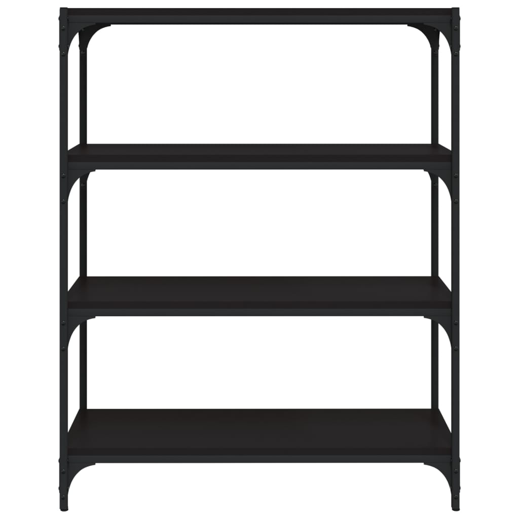 Bücherregal Schwarz 40x33x70,5 cm Holzwerkstoff und Stahl