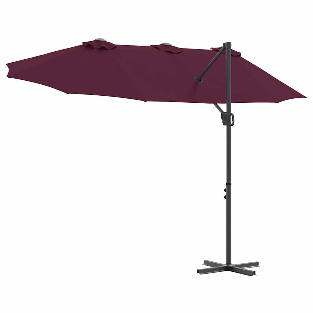 Sonnenschirm Sand 372 x 198 x 243 cm Polyester und Aluminium