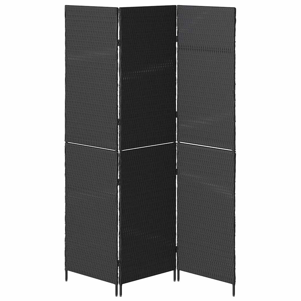 Raumteiler Schwarz 146 x 180 cm Poly-Rattan