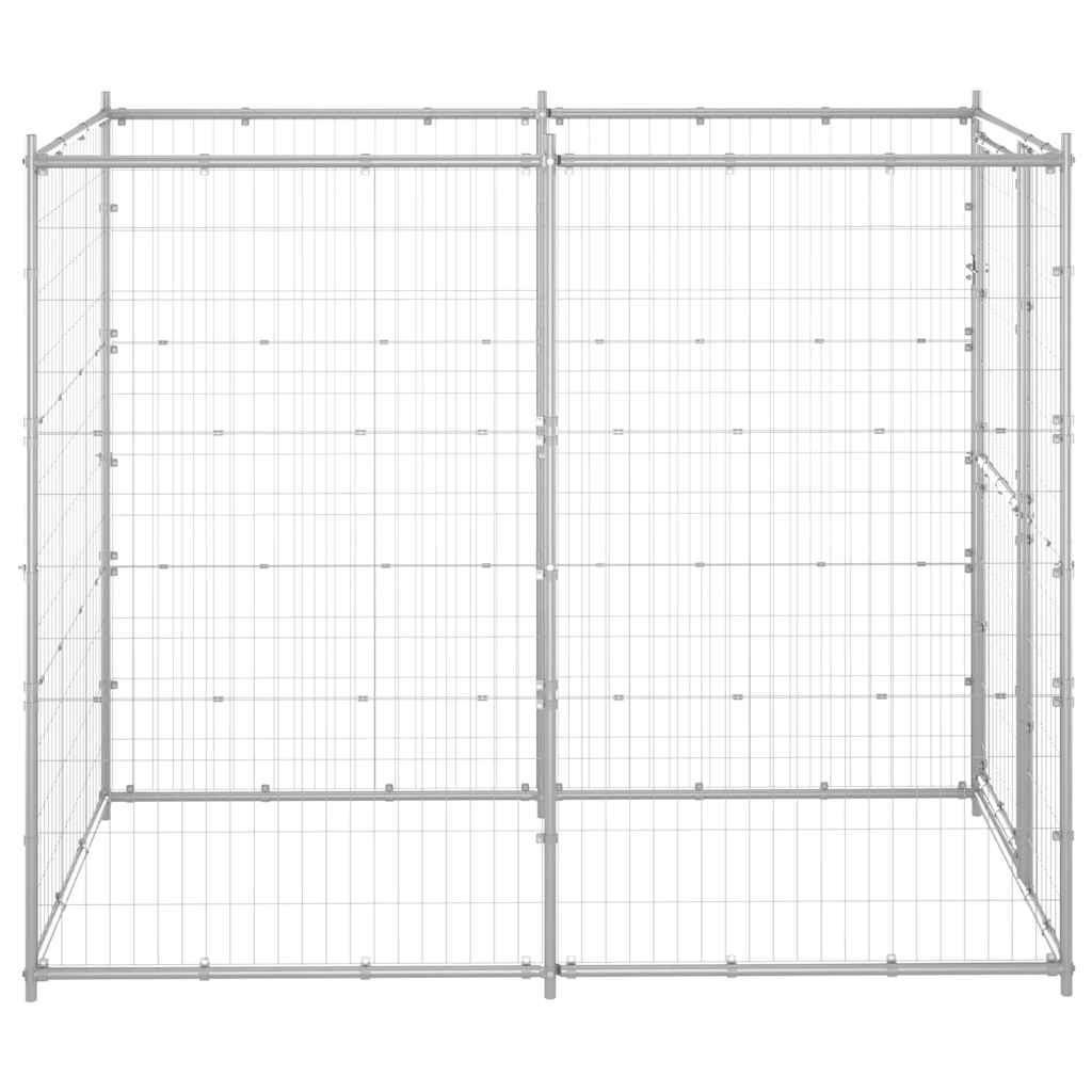 Outdoor-Hundezwinger Stahl mit Überdachung 110x220x180 cm