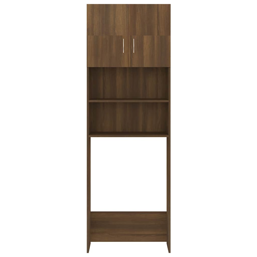 Waschmaschinenschrank Weiß 64x25,5x190 cm Holzwerkstoff