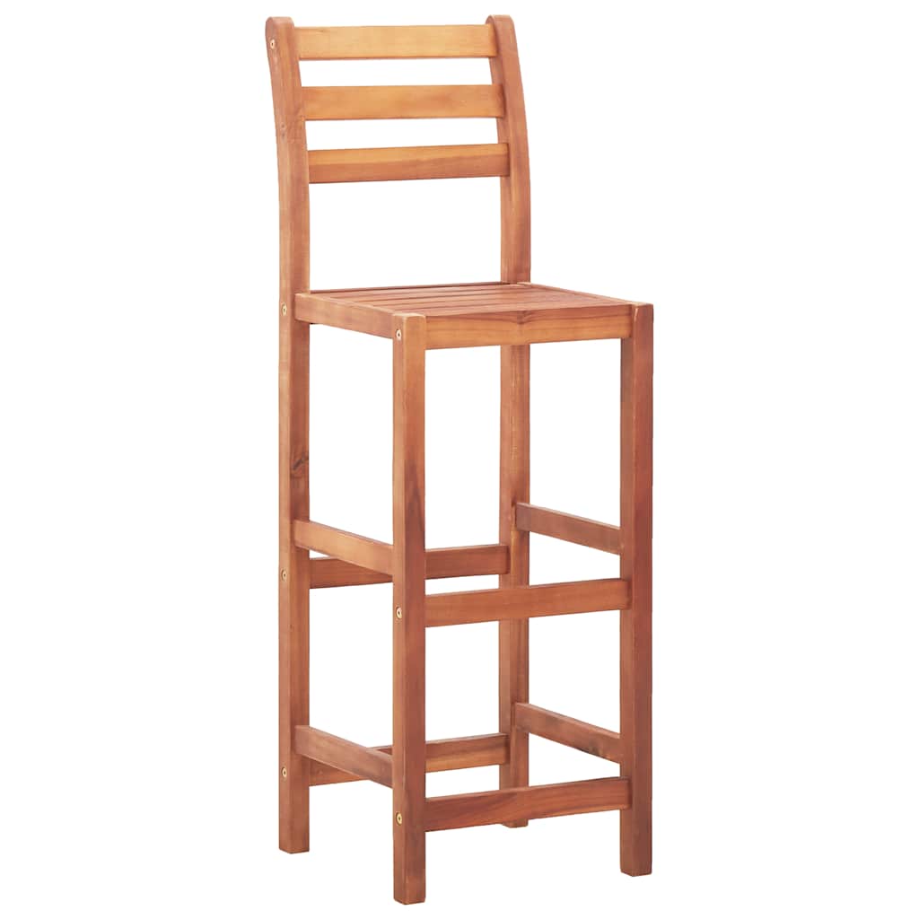 Barhocker 4 Stk. Grau Massivholz Akazie