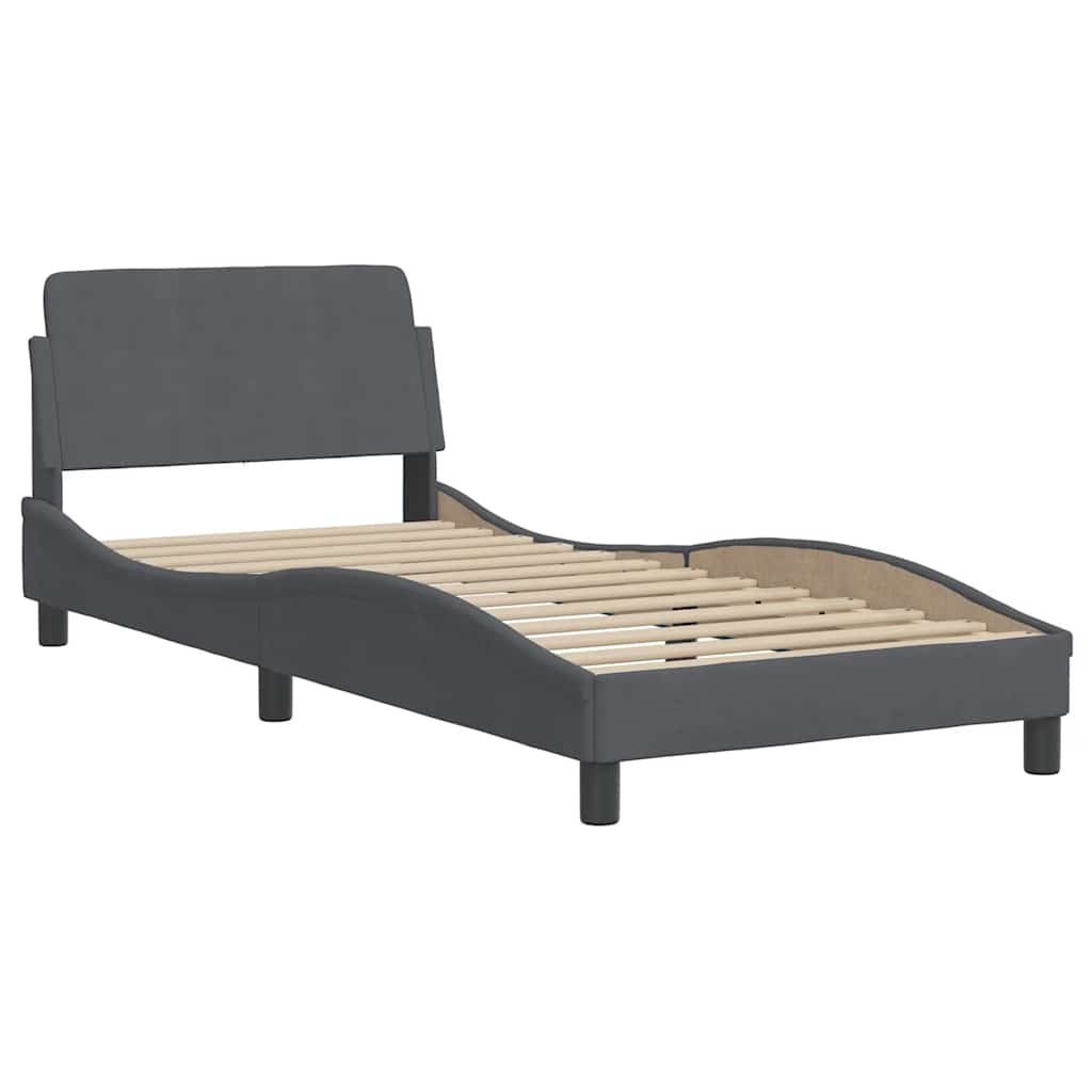 Bettgestell "Dover" Hellgrau 80x200 cm Samt