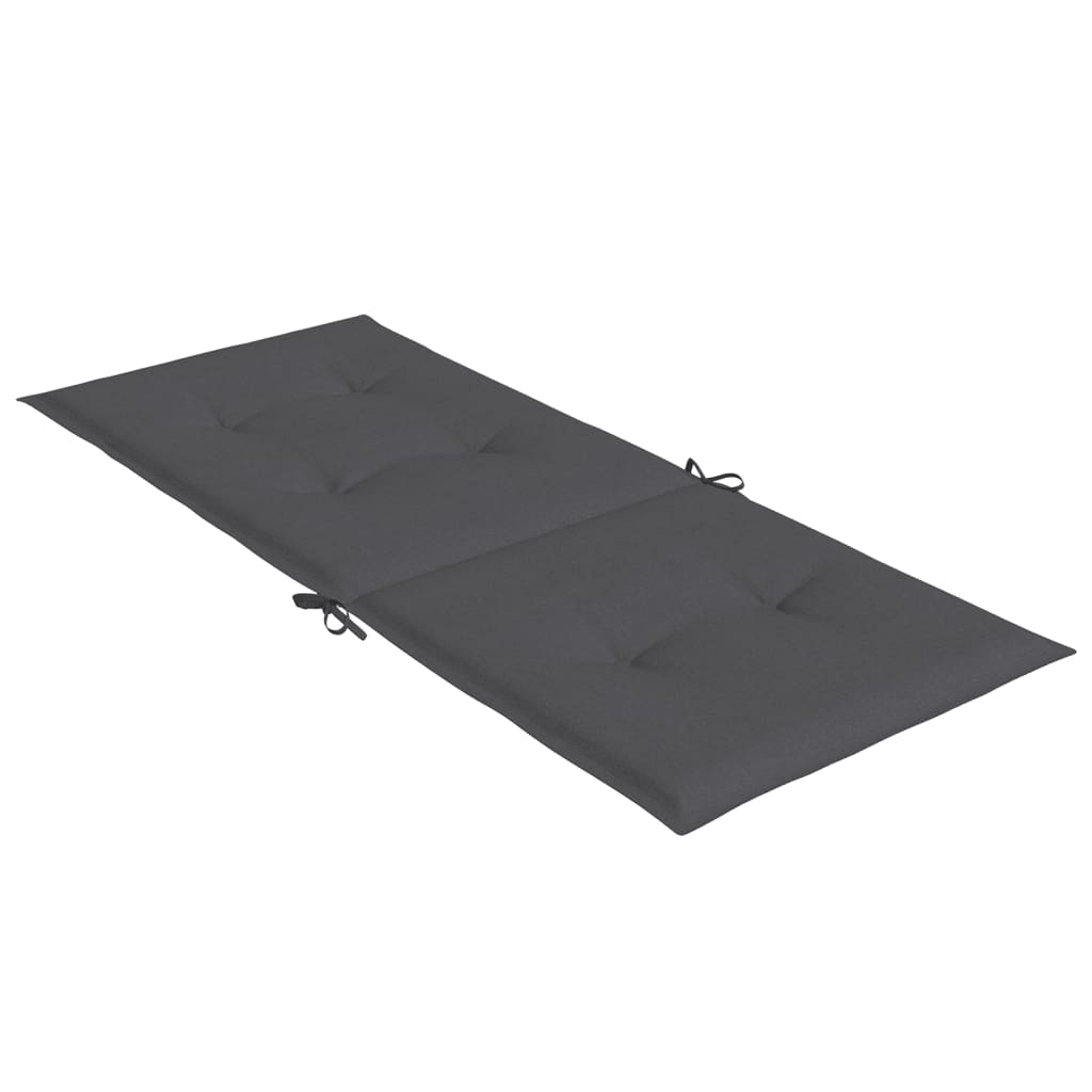 Hochlehner-Auflagen 2 Stk. Melange Anthrazit 120x50x7cm Stoff
