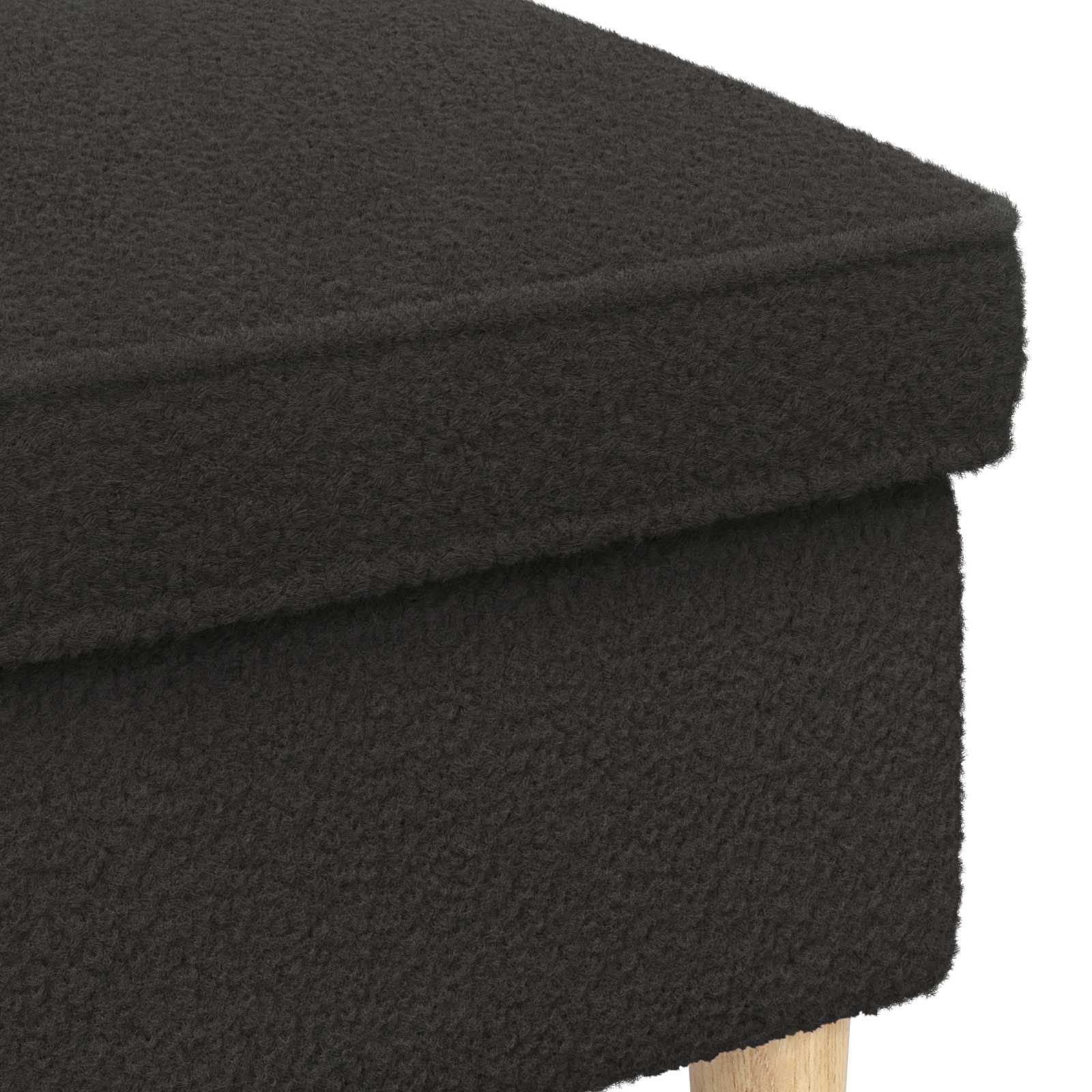 Hocker Creme 55 x 35 x 41 cm Bouclé
