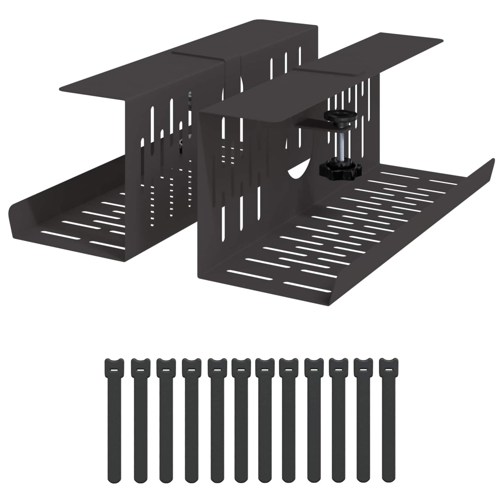 Unter dem Schreibtisch Kabelmanagement Tray 2 Stk. Anthrazit