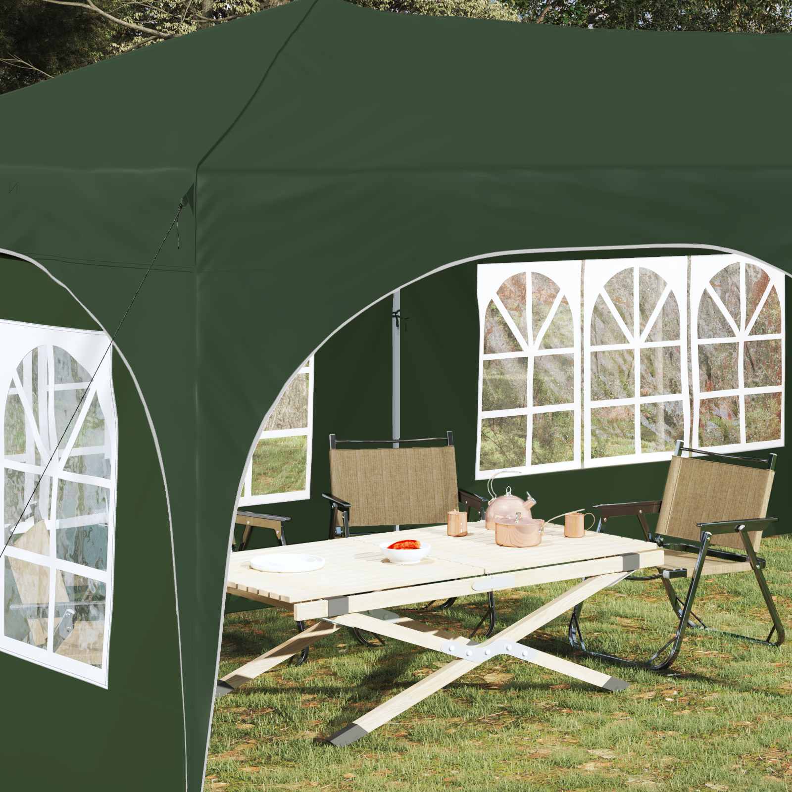 Pop-up Partyzelt 575 x 288 x 245 cm Creme Oxford-Stoff