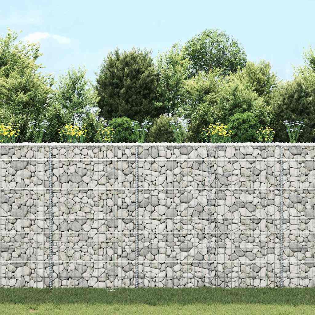 Gabionen-Hochbeet Trapezform Verzinkter Stahl 80x20x100 cm