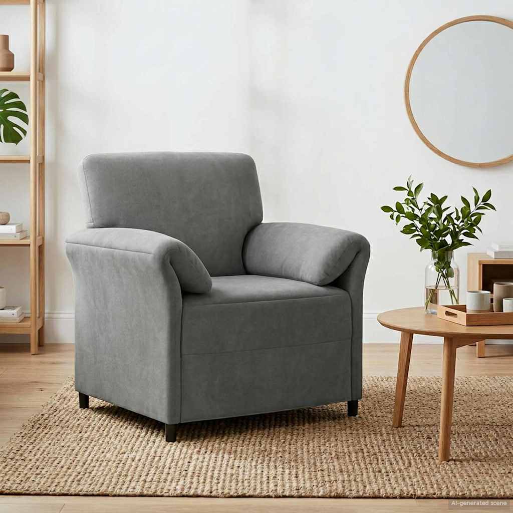 1-Sitzer Sofa Hellgrau 88 x 83 x 95 cm Samt