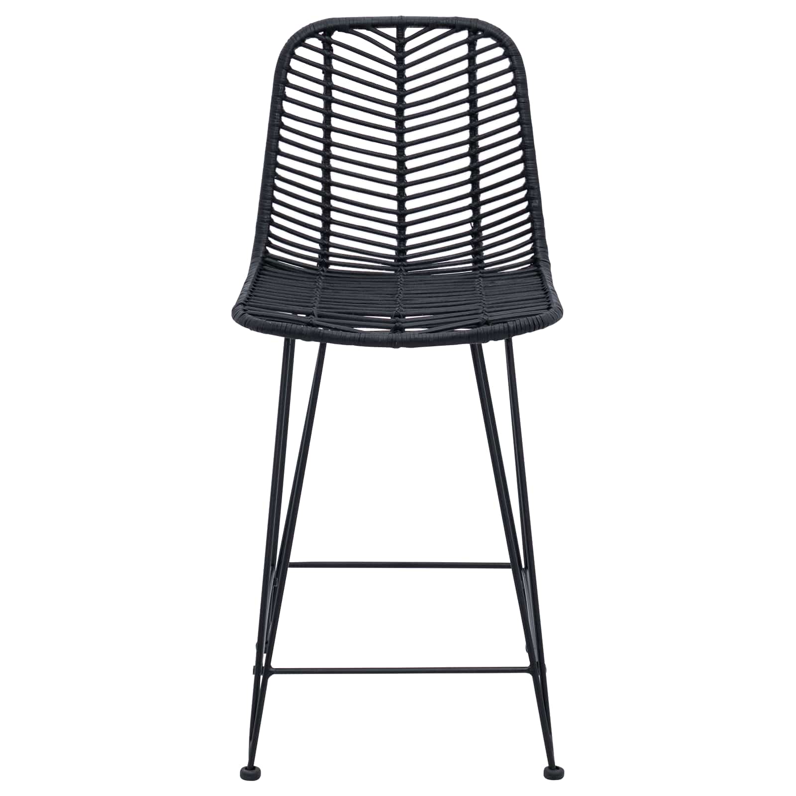 Barstuhl 2 pcs 44,5 x 54,5 x 97,5 cm Rattan und Eisen