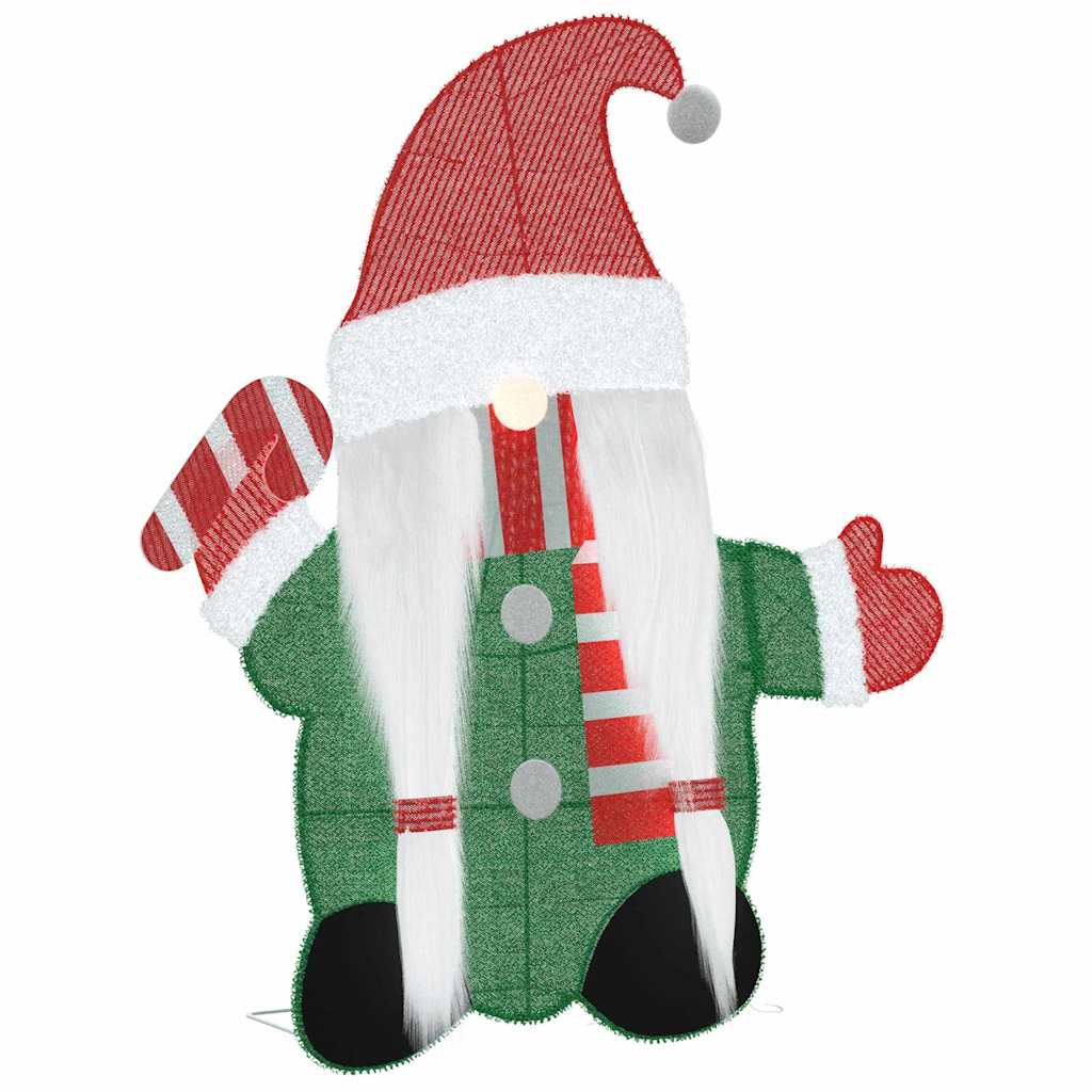 Beleuchteter Weihnachtsmann Warmes Weiß 70 x 62 cm Lamé-Stoff