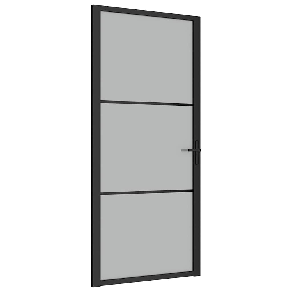 Innentür ESG Glas und Aluminium 76x201,5 cm Schwarz