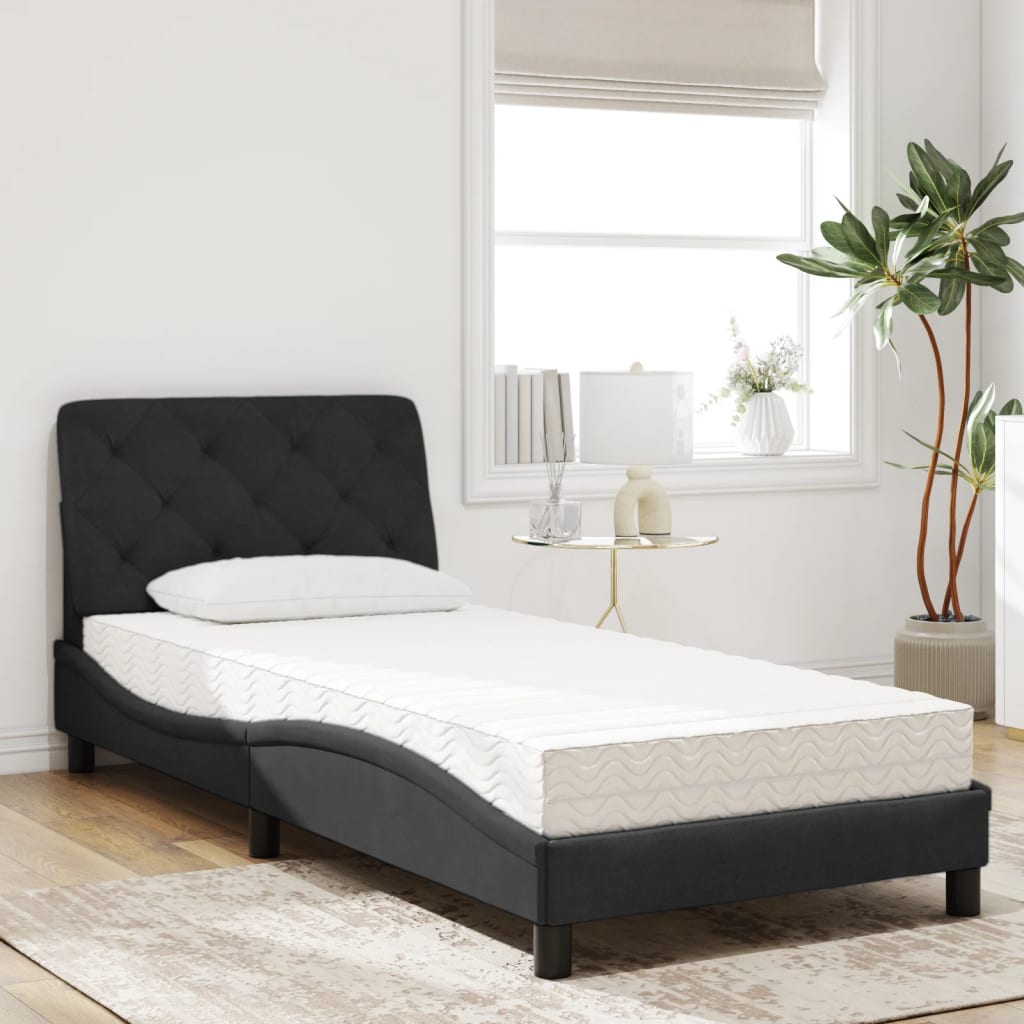 Bett mit Matratze Hellgrau 80x200 cm Samt