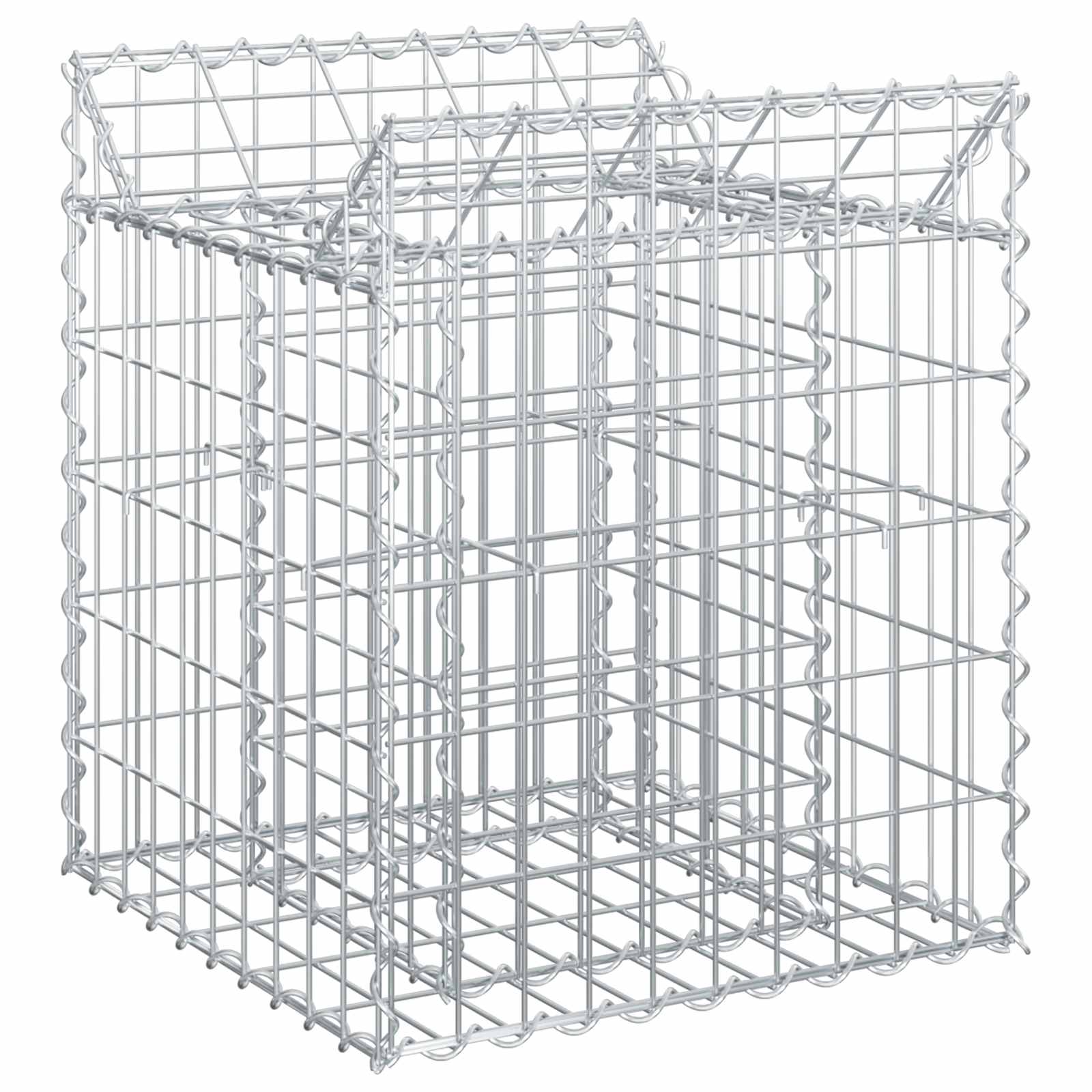 Gabionen-Hochbeet 2 pcs Silber
