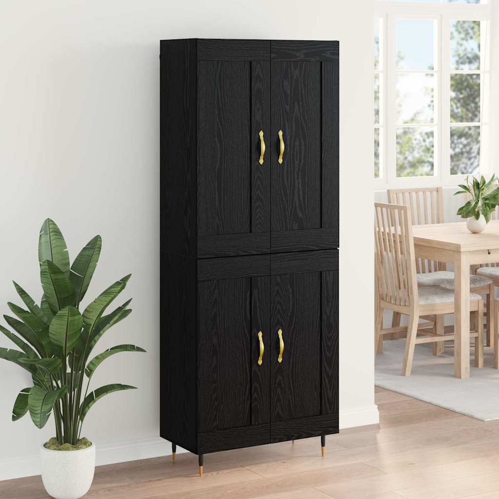 Highboard Betongrau 69,5x34x180 cm Holzwerkstoff
