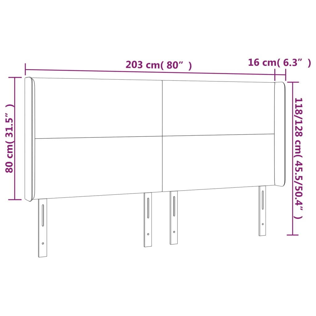 Kopfteil mit Ohren Creme 83x16x78/88 cm Kunstleder