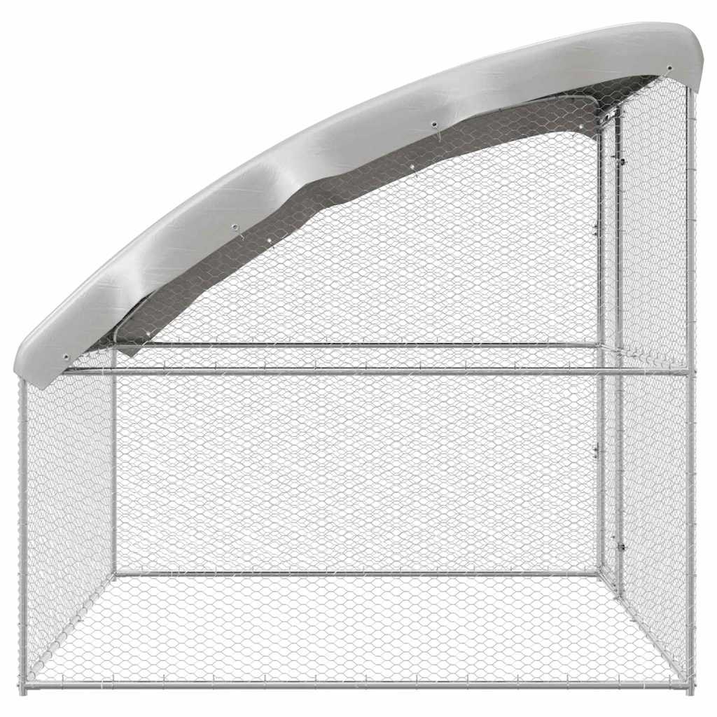 Hühnerkäfig 2 pcs Silber 400 x 200 x 200 cm Verzinkter Stahl