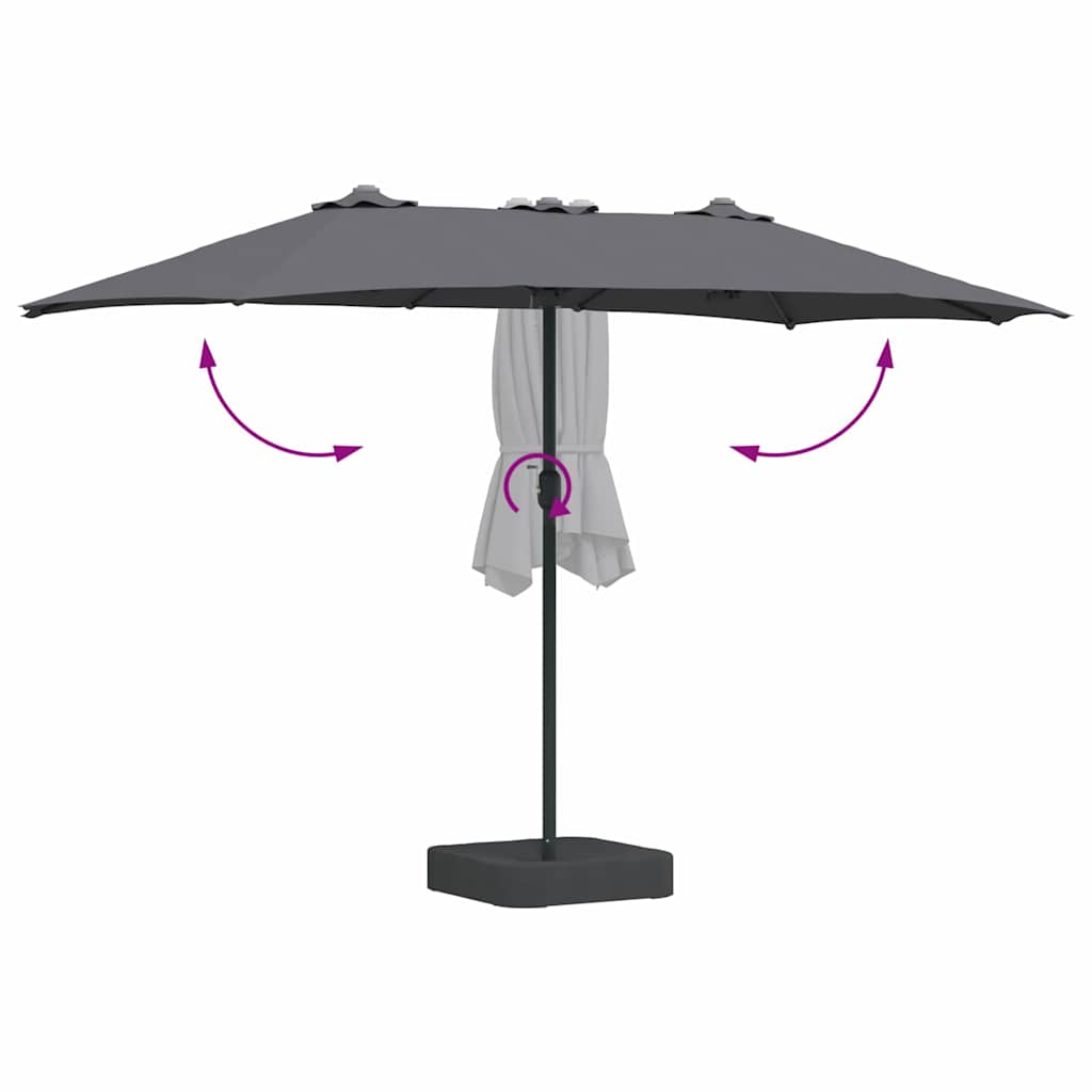 Garten-Sonnenschirm Sand 385 x 209 x 244 cm Polyester und Stahl