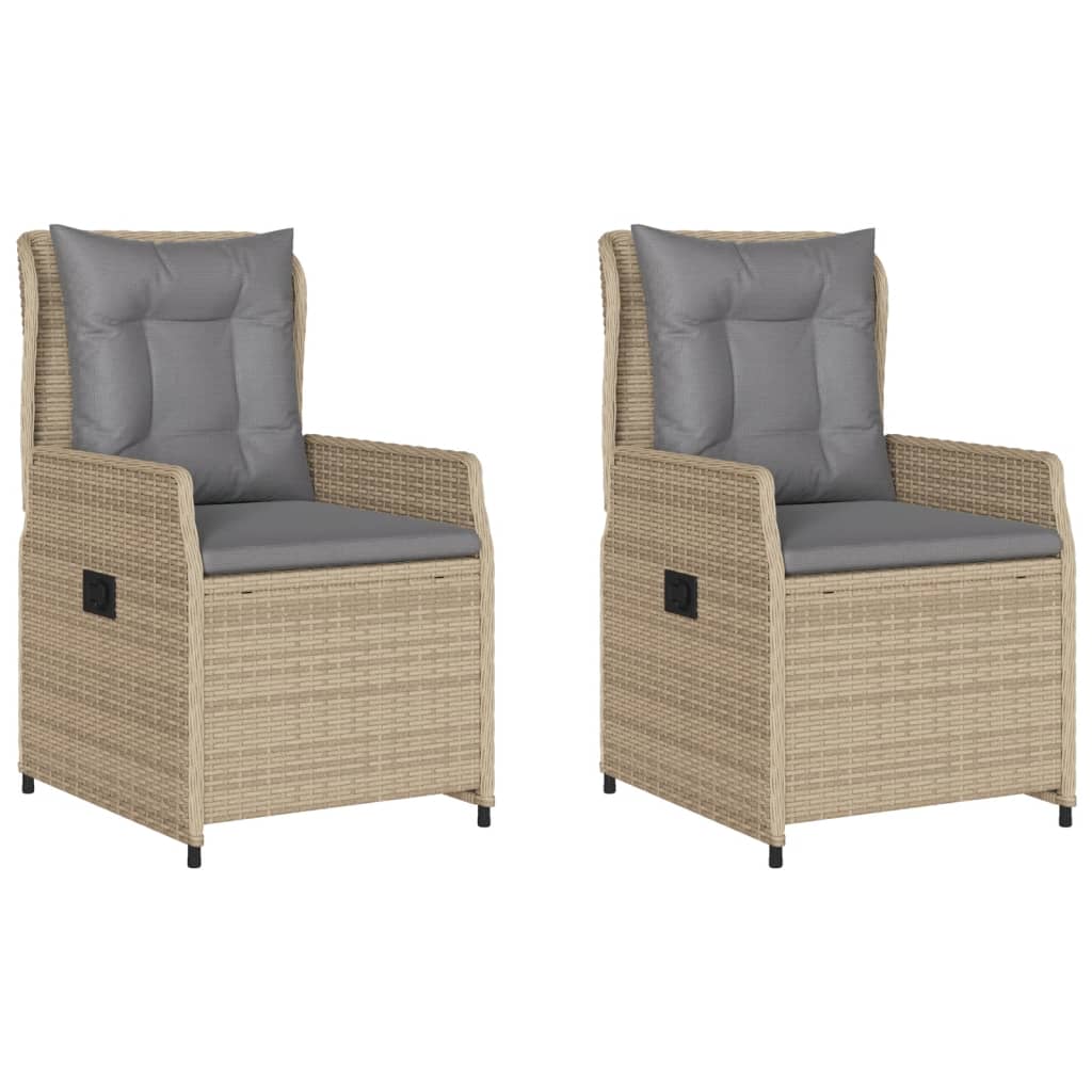 Gartensessel 2 Stk. Verstellbar Schwarz Poly Rattan