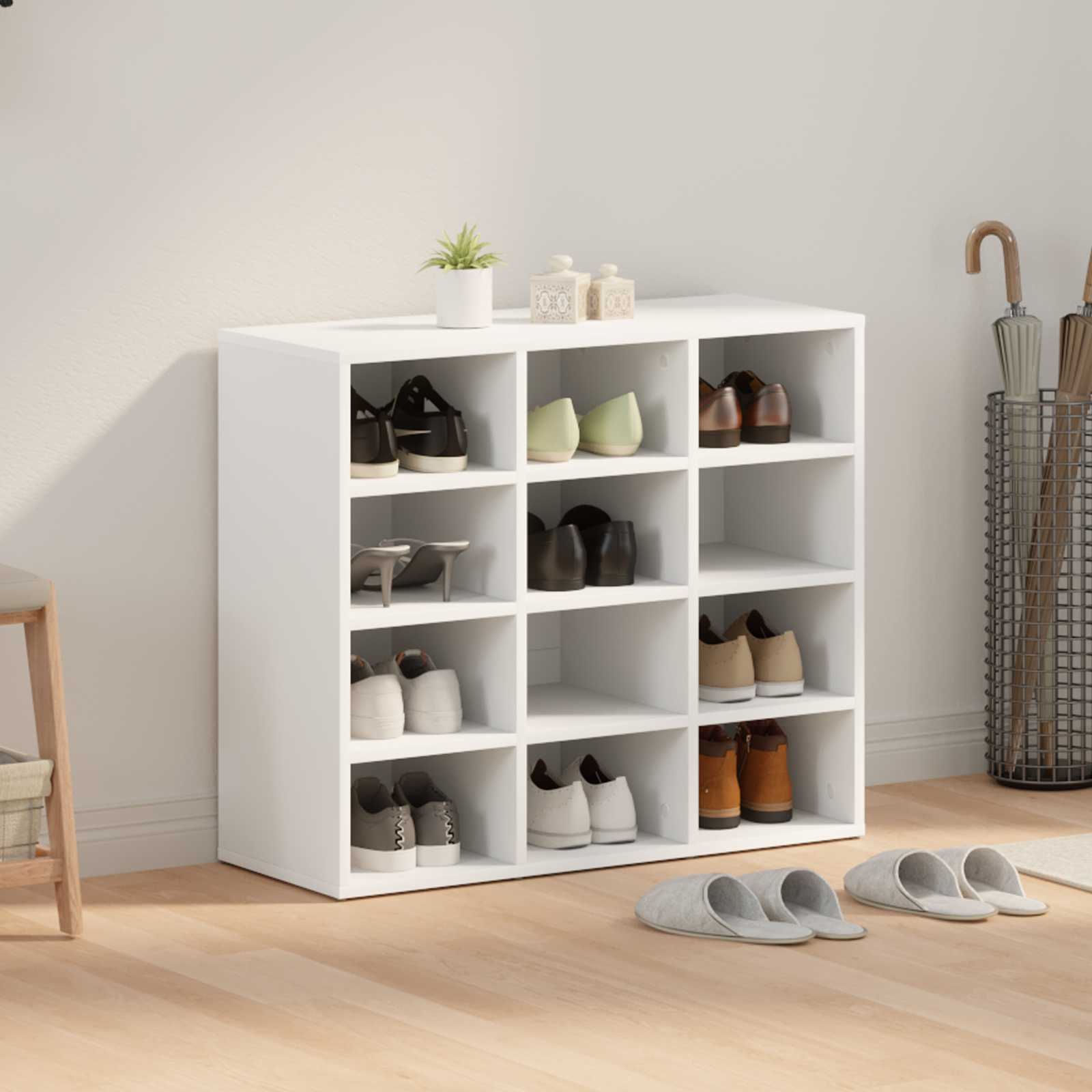 Schuhregale 2 Stk. Weiß 52,5x30x50 cm