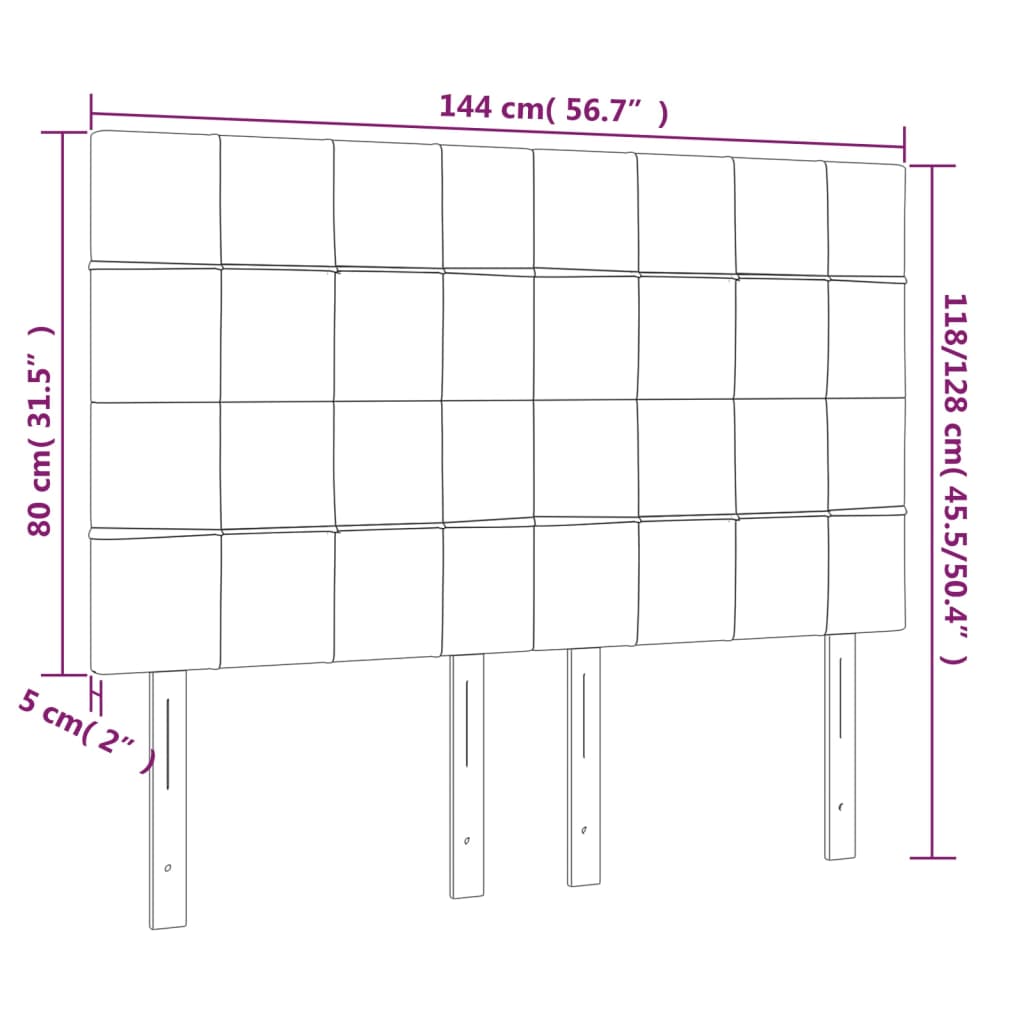 Kopfteil Hellgrau 80x5x118/128 cm Samt