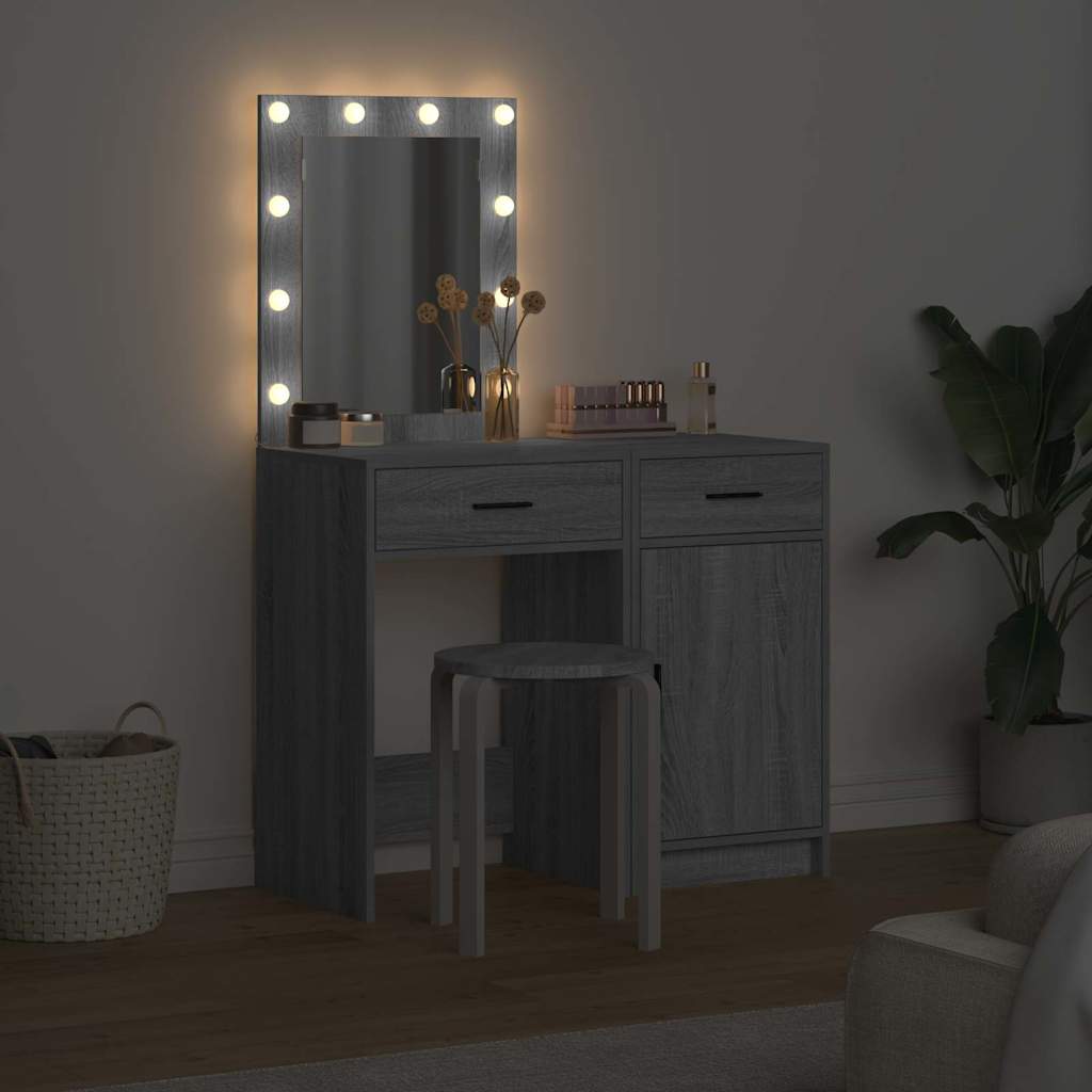 Schminktisch mit Tür 2 pcs Weiß 50 x 41 x 135 cm Holzwerkstoff