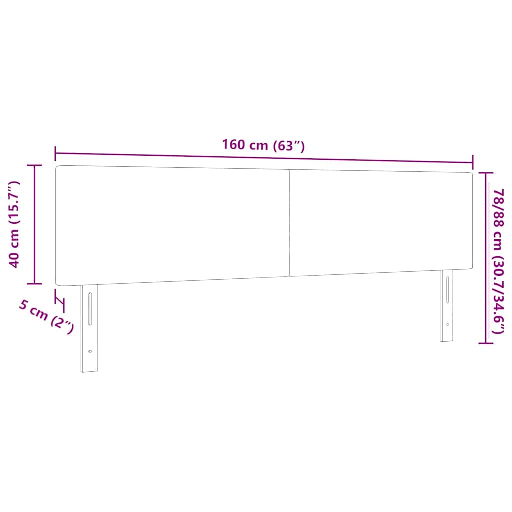 Kopfteil Hellgrau 80 cm Cordstoff