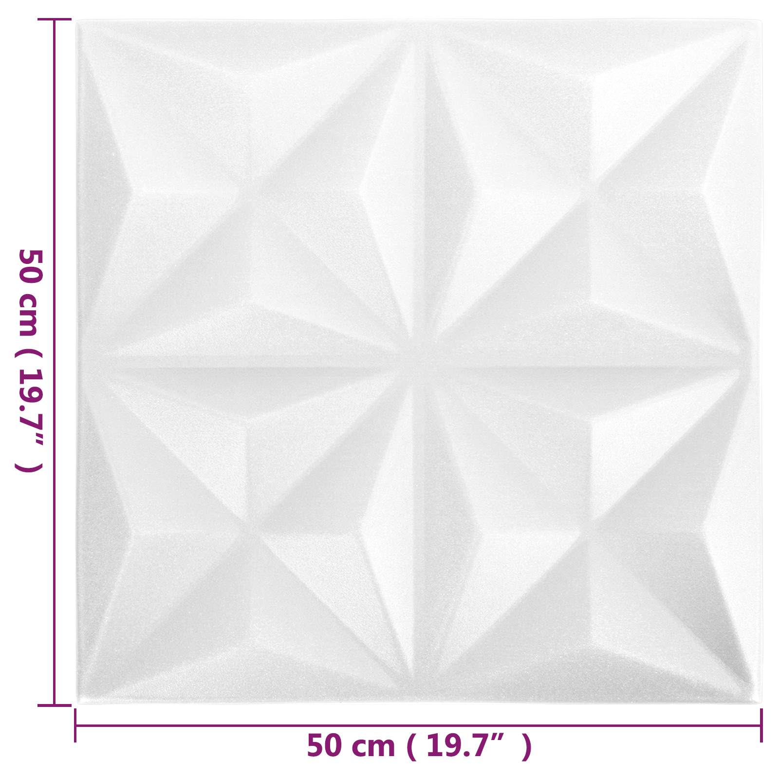 Wandpaneele 12 pcs Diamant Weiß 50 x 50 cm XPS Schaum