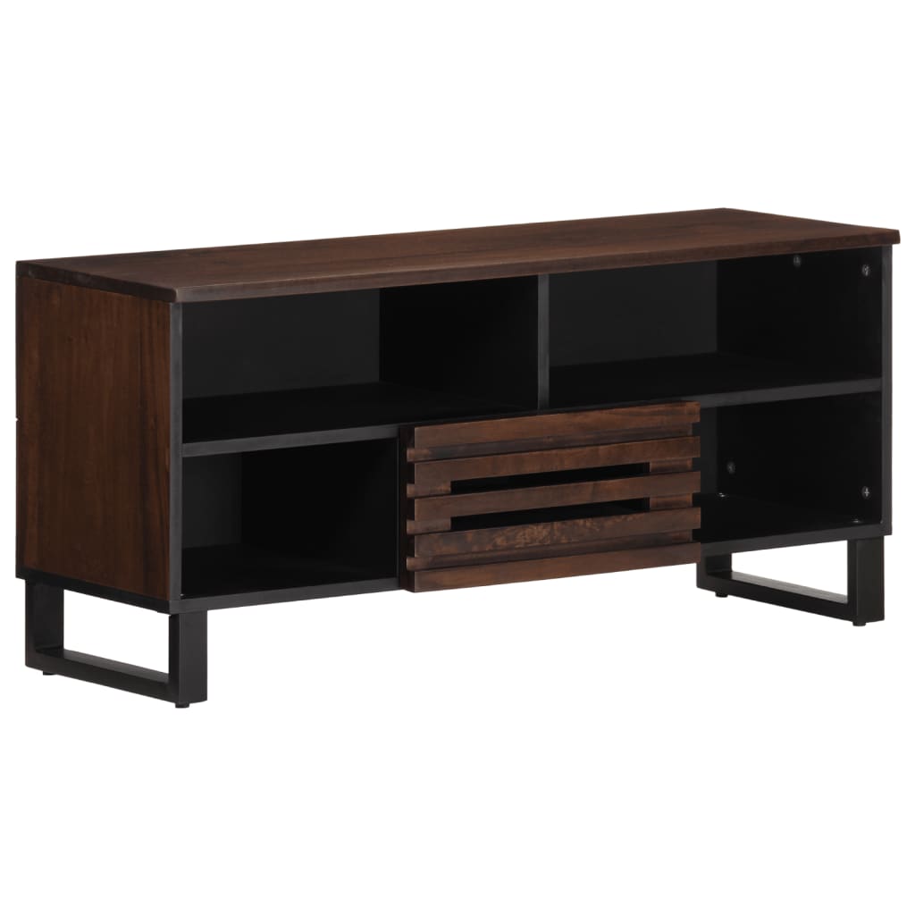 TV-Schrank 100x34x46 cm Raues Massives Mangoholz