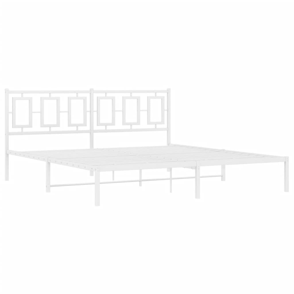 Bettgestell mit Kopf- und Fußteil Metall Weiß 180x200 cm