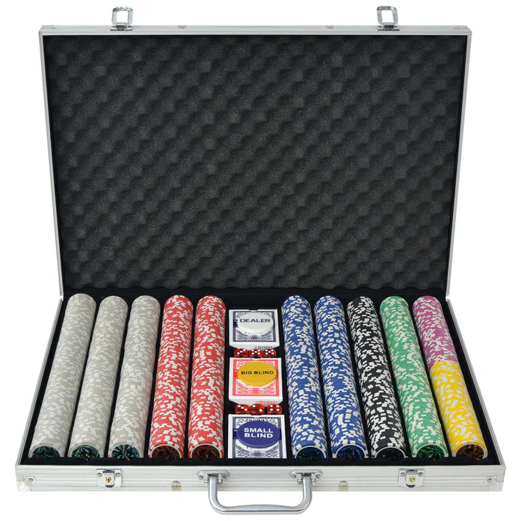 Poker Set mit 500 Laserchips Aluminium