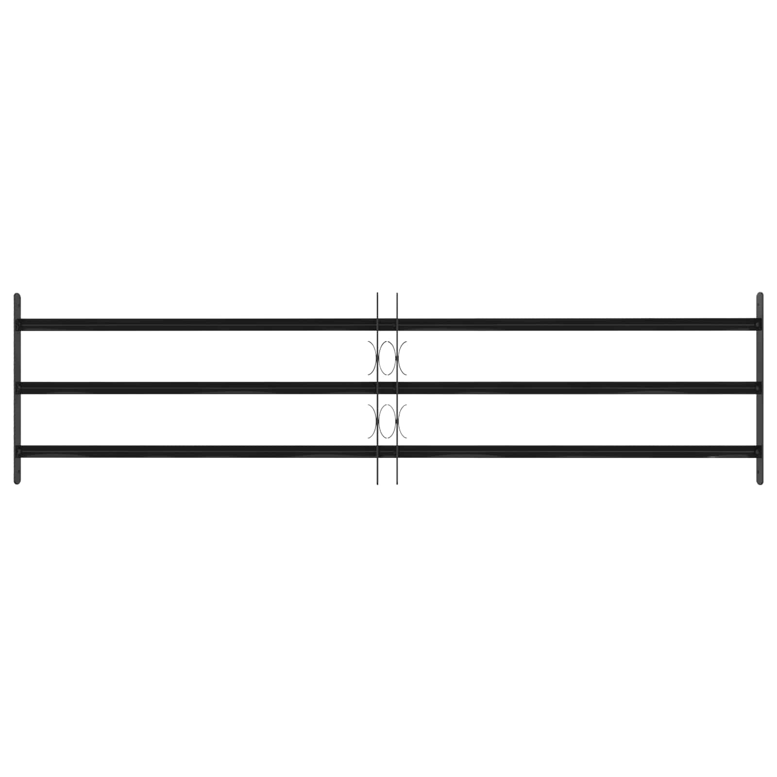 Fenstergitter 76 x 30 cm Pulverbeschichteter Stahl Schwarz