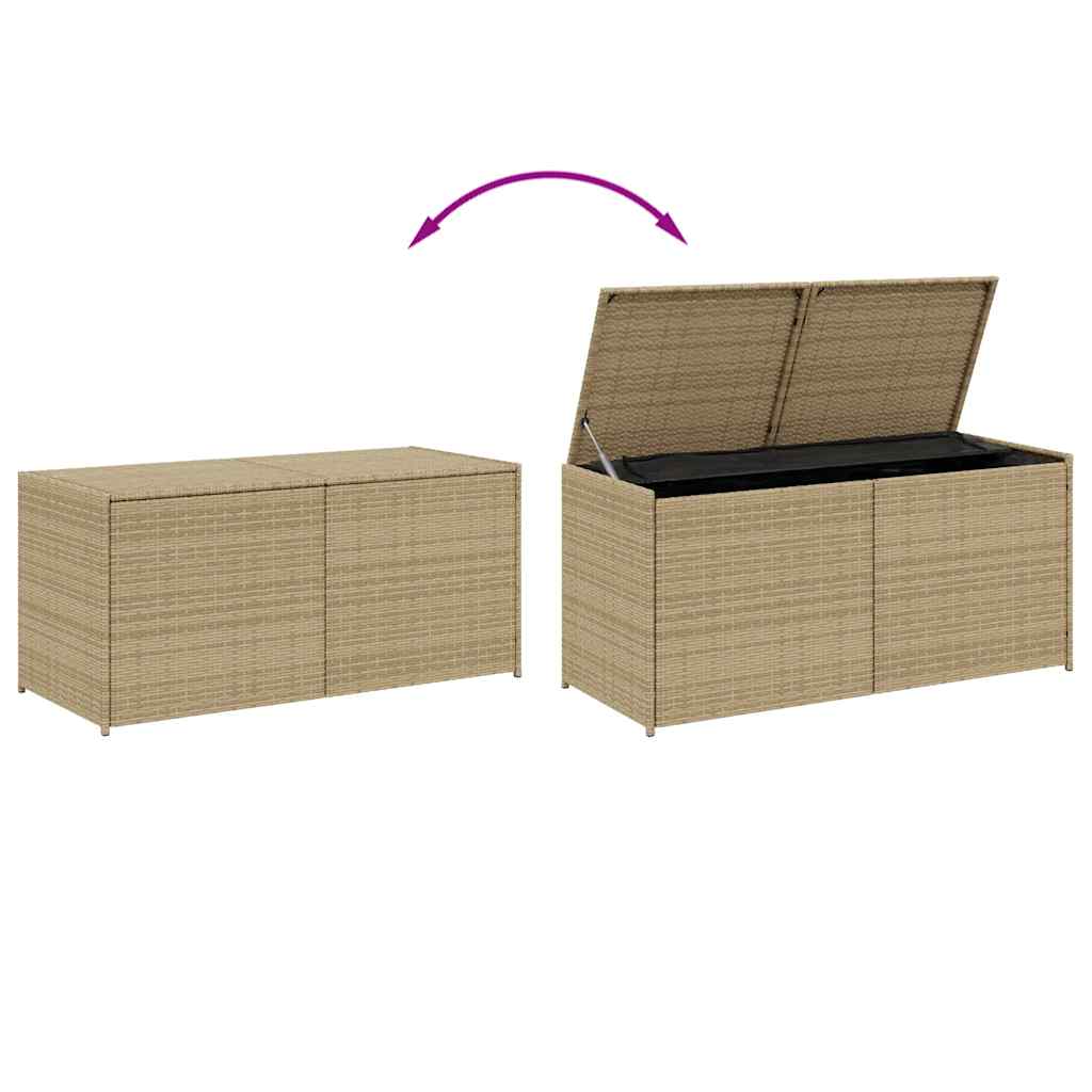 Gartentruhe Schwarz 283L Poly Rattan