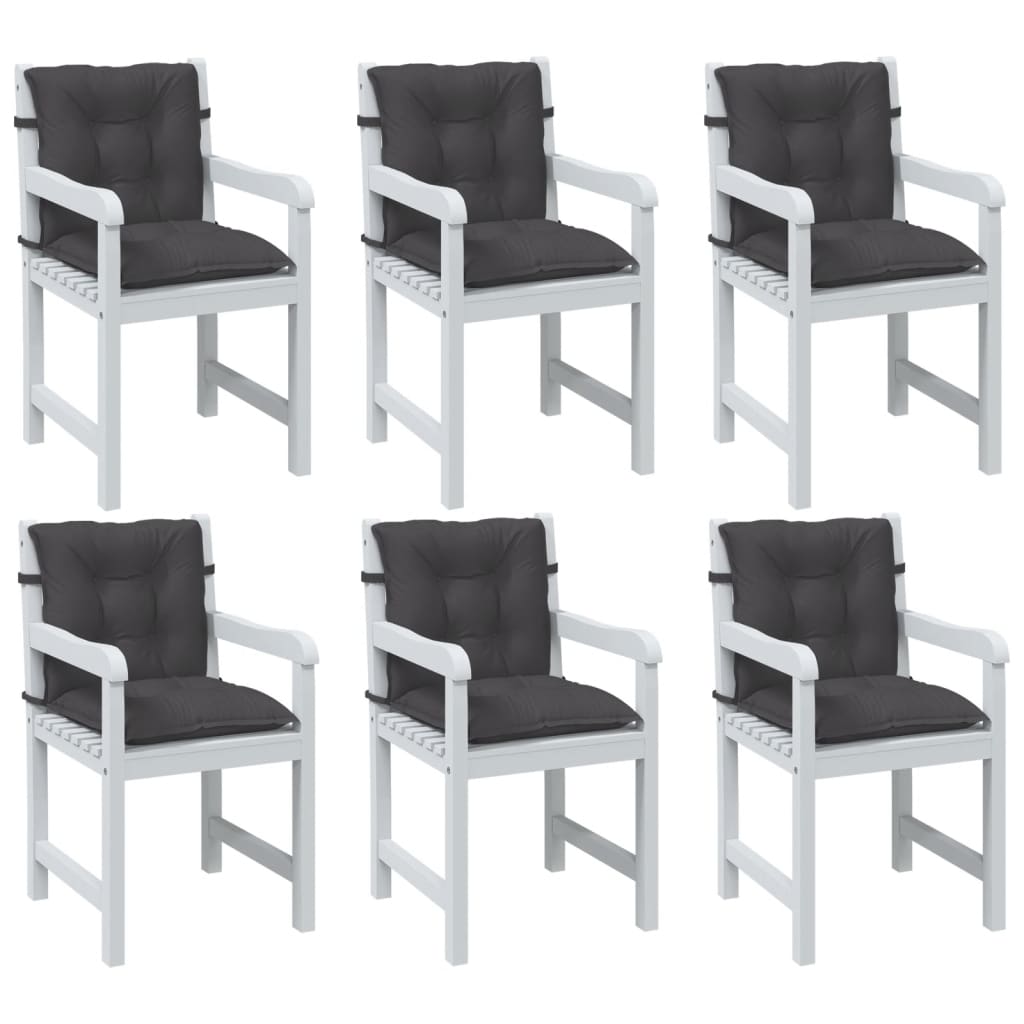 Niedriglehner-Auflagen 2 Stk Melange Anthrazit 100x50x7cm Stoff