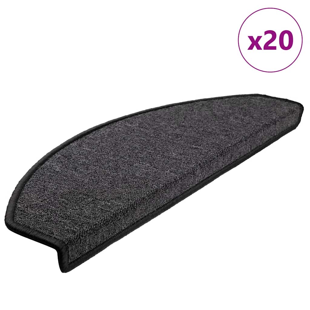 Stufenmatten 15 Stk. 56x17x3 cm Anthrazit Halbrund