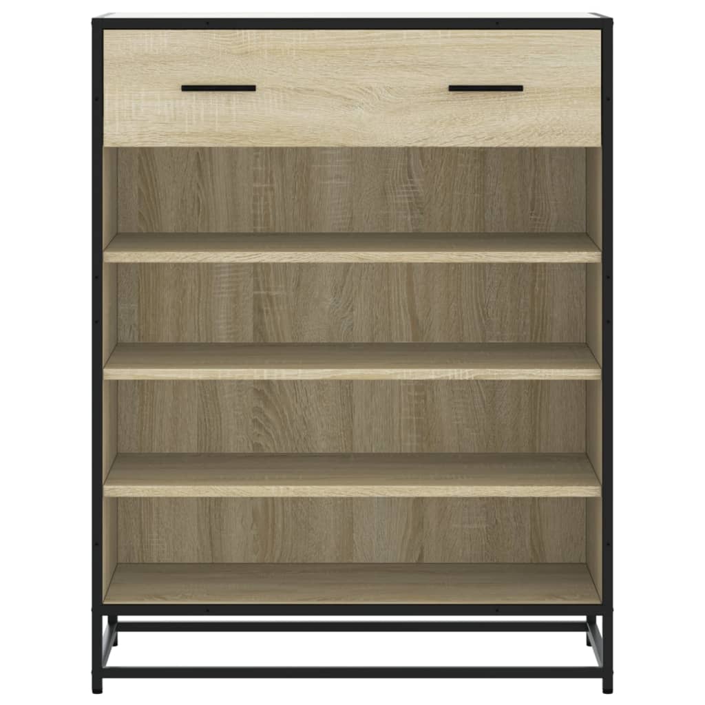 Schuhschrank Schwarz 75x38x97,5 cm Holzwerkstoff Metall