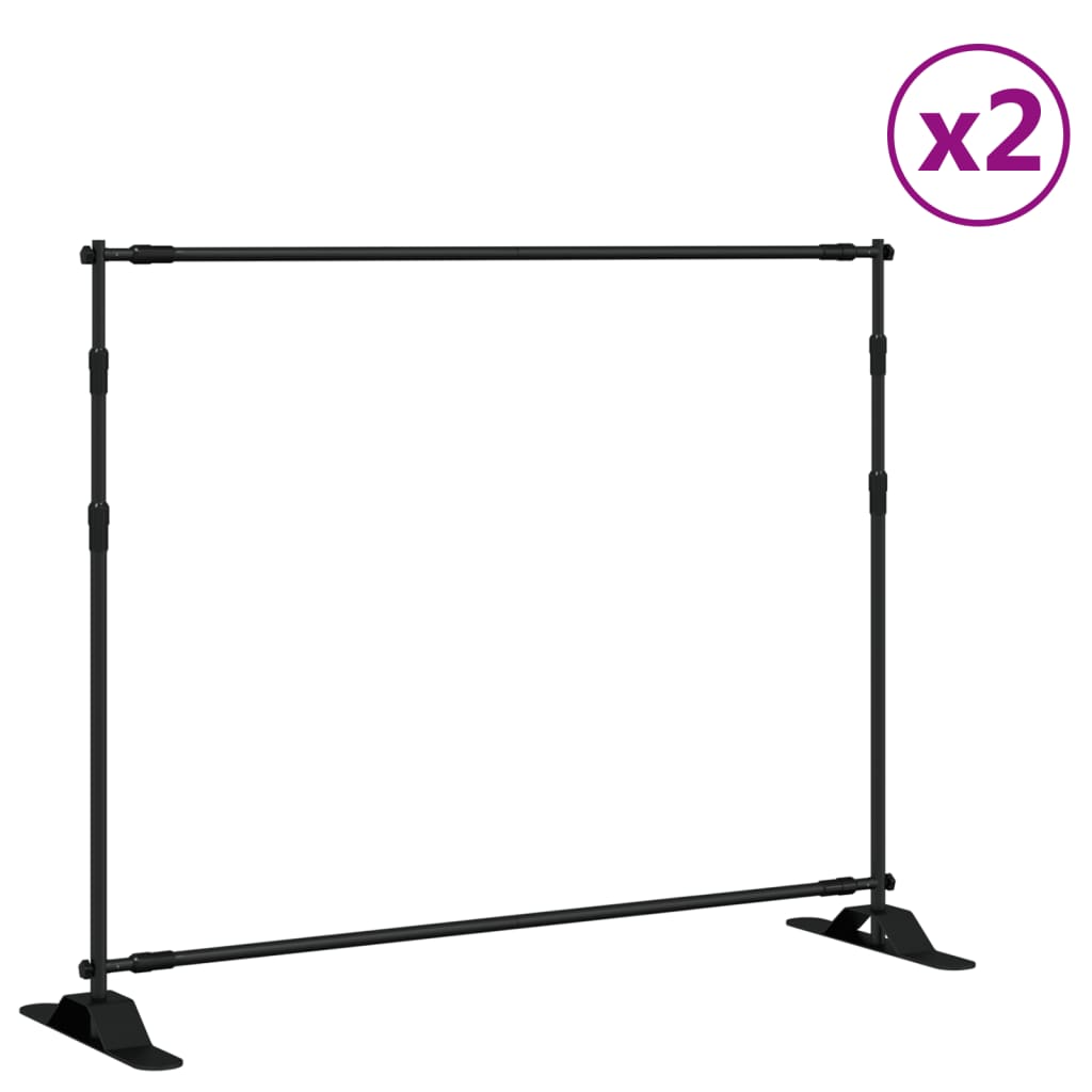 Hintergrundstativ Schwarz 254x243 cm Stahl
