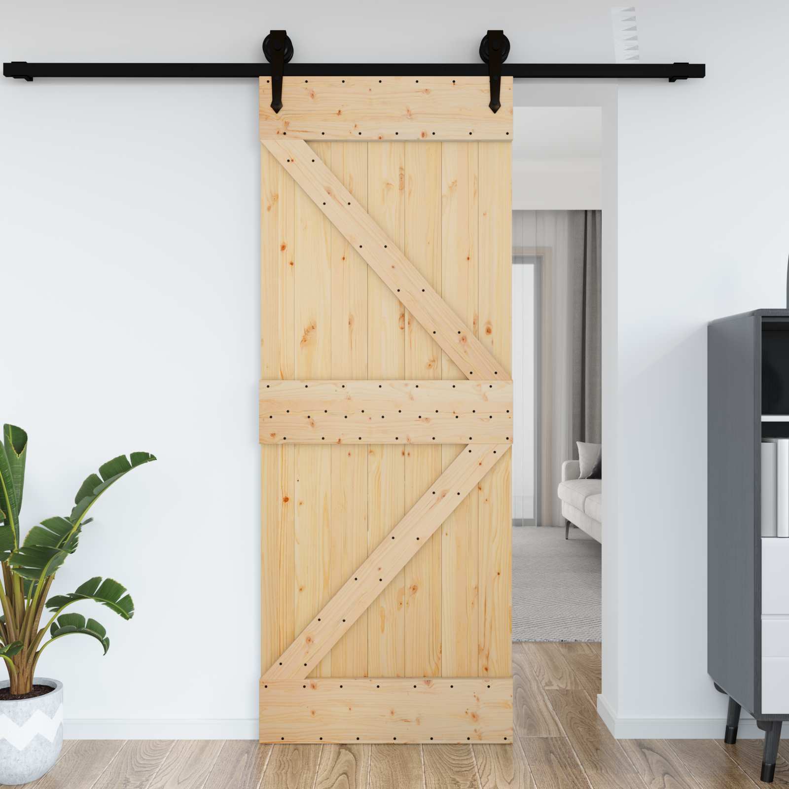Tür NARVIK Natur 80 x 210 cm Massivkiefer