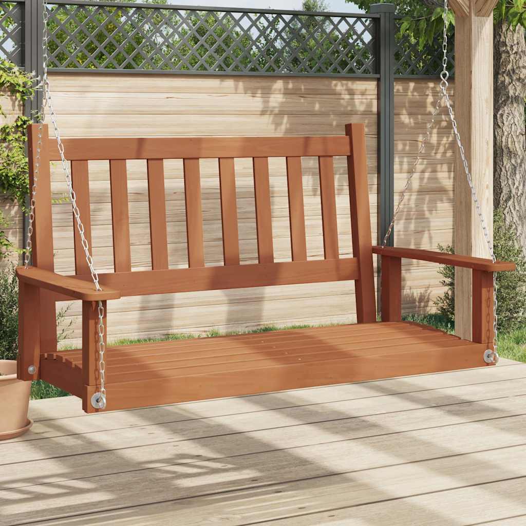 Garten-Hängestuhl mit Metallketten Braun Massivholz Tanne