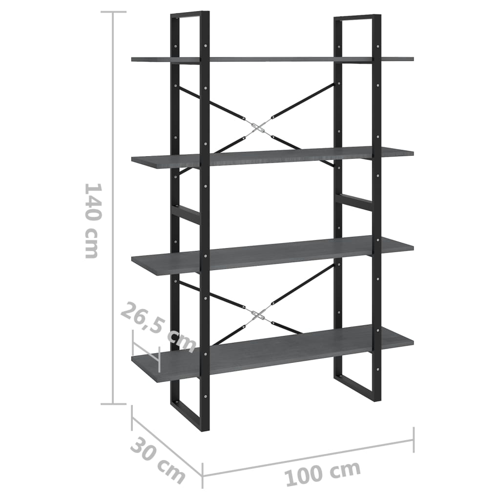 Bücherregal 2 Fächer Weiß 100x30x70 cm Holzwerkstoff
