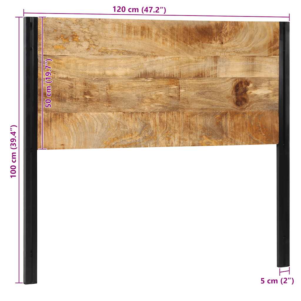 Kopfteil 100 cm Massivholz Mango und Eisen